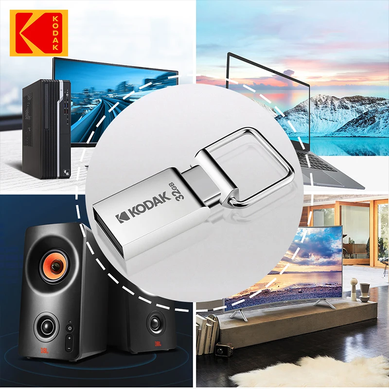 KODAK K112 Super Mini Metal USB Flash Drive 64GB 32GB 16GB USB2.0 Flash Disk pendrive Memory stick pen drive Car Key