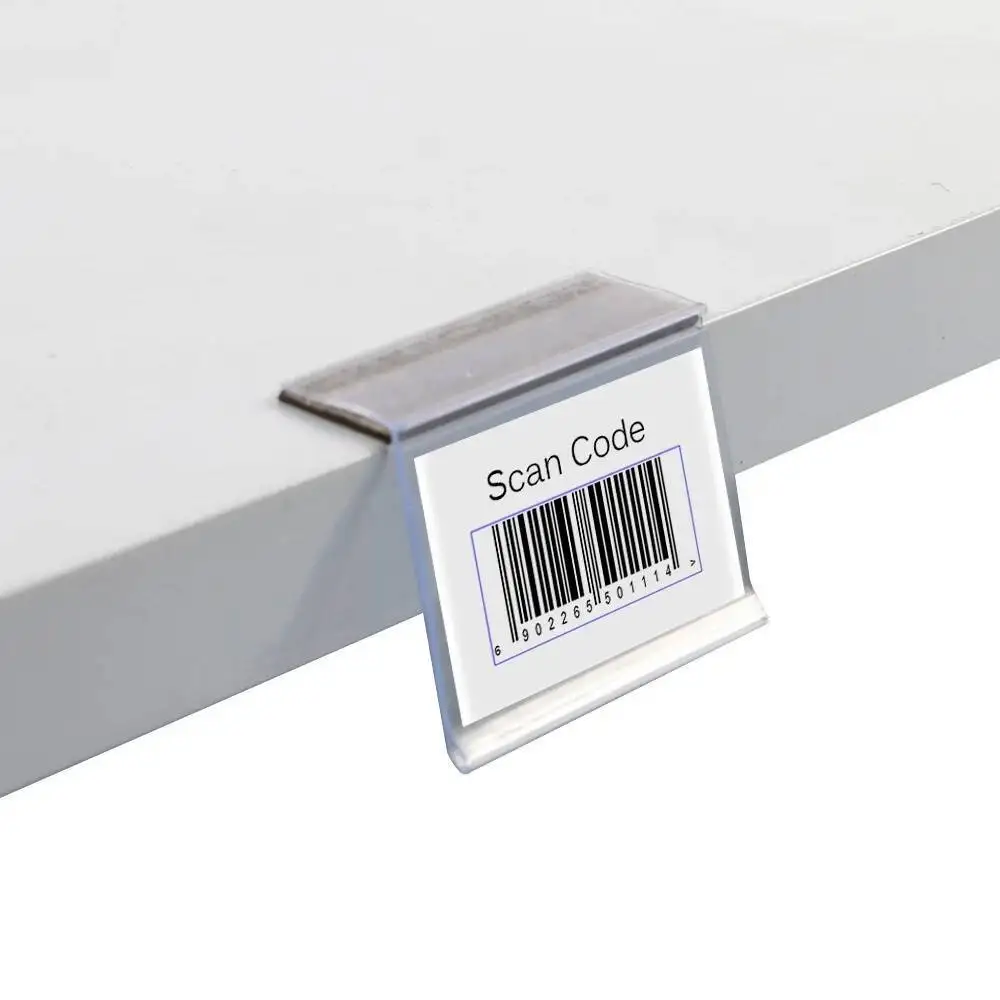 100 teile/los L-förmigen Preisschild Display Halter Rack Zeichen Rahmen Daten Streifen Magnetische Regal Label – Detail 7