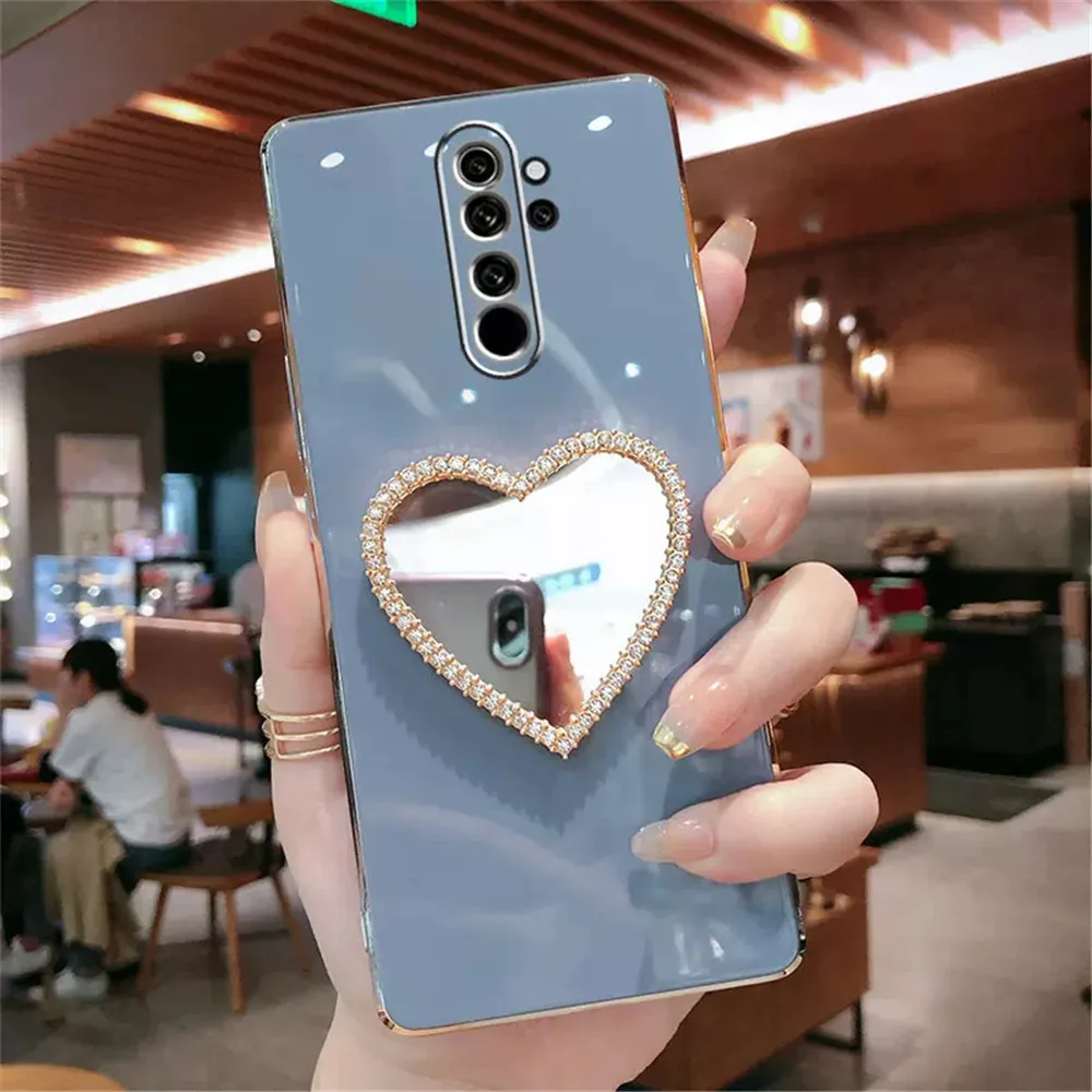Note12S Love Heart Mirror Plating Phone Case For Xiaomi Redmi Note 12 Plus 12S 12Pro A1 12C POCO F5 X5 Pro 12T 13_voghion.com