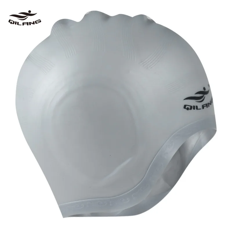 Swimming Cap Waterproof Non-repulsive Adult Men's and Women's Universal Large Hair Ear Protection Silicone Cap Wholesale 4