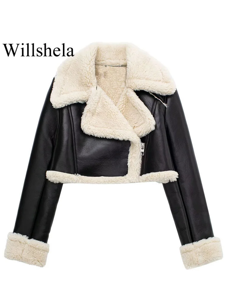 

Women Fashion Solid Front Zipper Jackets Vintage Lapel Neck Long Sleeves Female Chic Lady Outfits