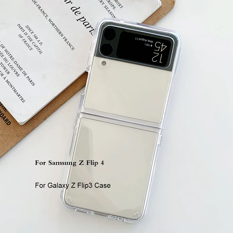 Per Samsung Galaxy Z Flip 4 Custodia Morbida Trasparente Alta Trasparente Custodie Rigide Per Pc Per Galaxy Z Flip 5 Z Flip 3 Zflip4 3 Cover
