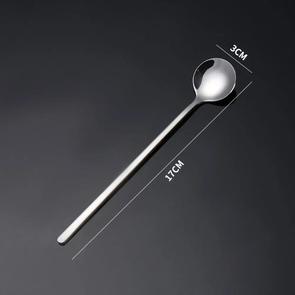 Stainless Steel Coffee Spoon Ice Cream Scoop Long Handle Tea Dessert Spoon Tableware Juice Tea Spoons Stirring Spoon
