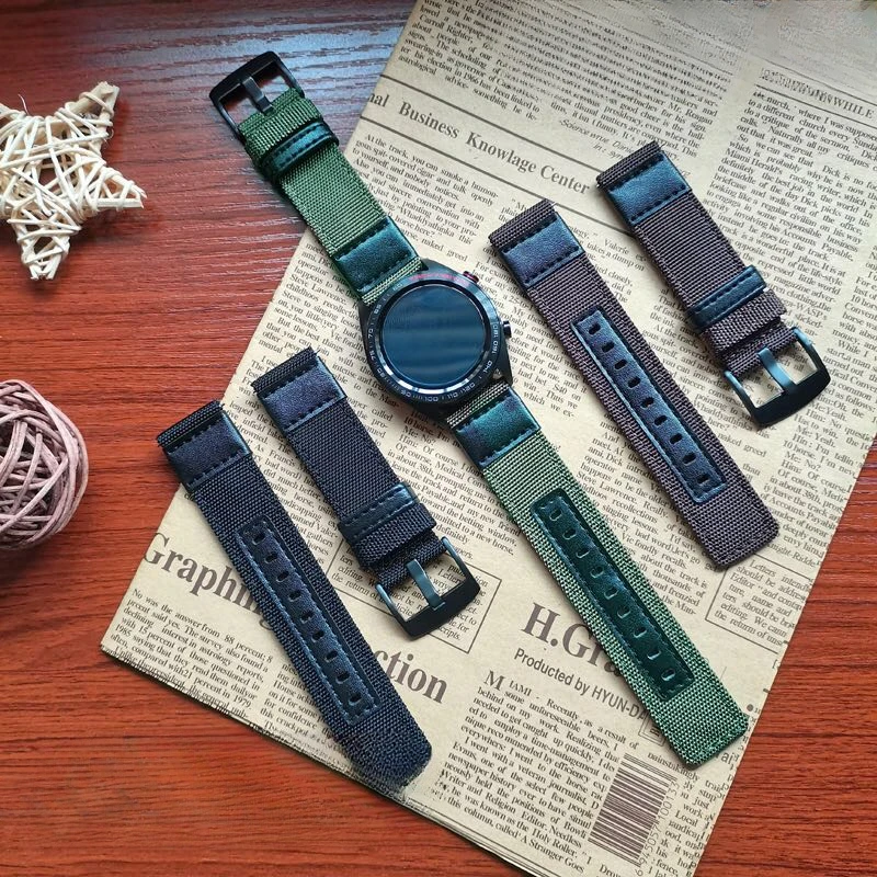 Huawei Watch Gt3 Nylon Cinturino In Pelle Bovina Glory Es 46Mm Huami Gtr 3 Pro Canvas Personality Watch 4 Pro Buds Ticwatch Pro X