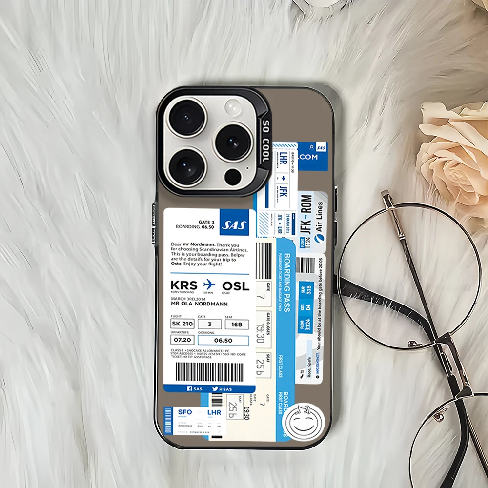 Air Ticket Tag Fashion Laser Cover IMD Phone Case