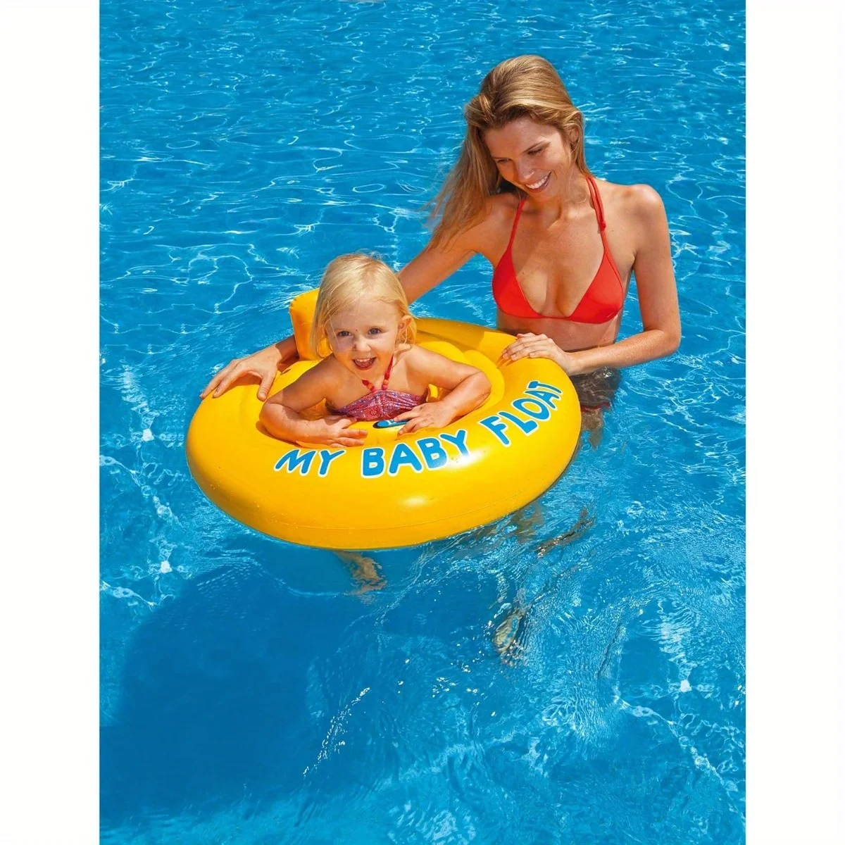 Yellow Round Cross Seat Ring Underarm Ring Infant Children Sitting Inflatable Swimming Toy
