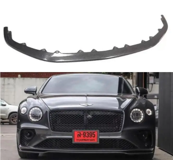 

Real Carbon Fiber Front Bumper Splitters Lip Spoiler For Bentley Continental GT W12 2018 2019 2020 2021 2022 2023