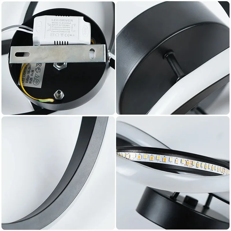 Modern Spiral Design LED Ceiling Light Fixture - 6500K White