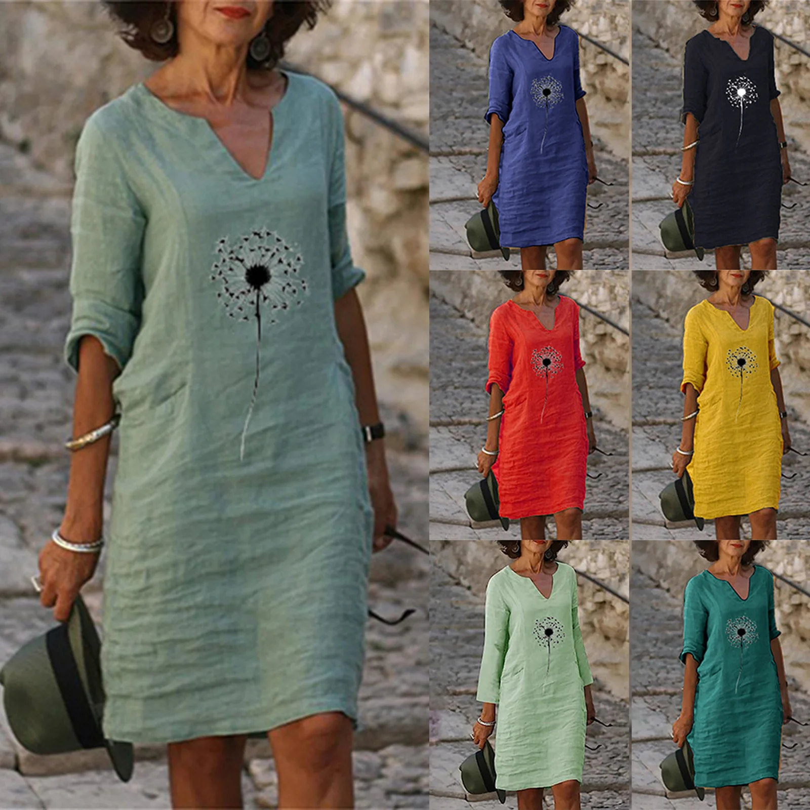 

Женское асимметричное платье до колен, летнее платье с длинным рукавом и воротником-стойкой, без рукавов