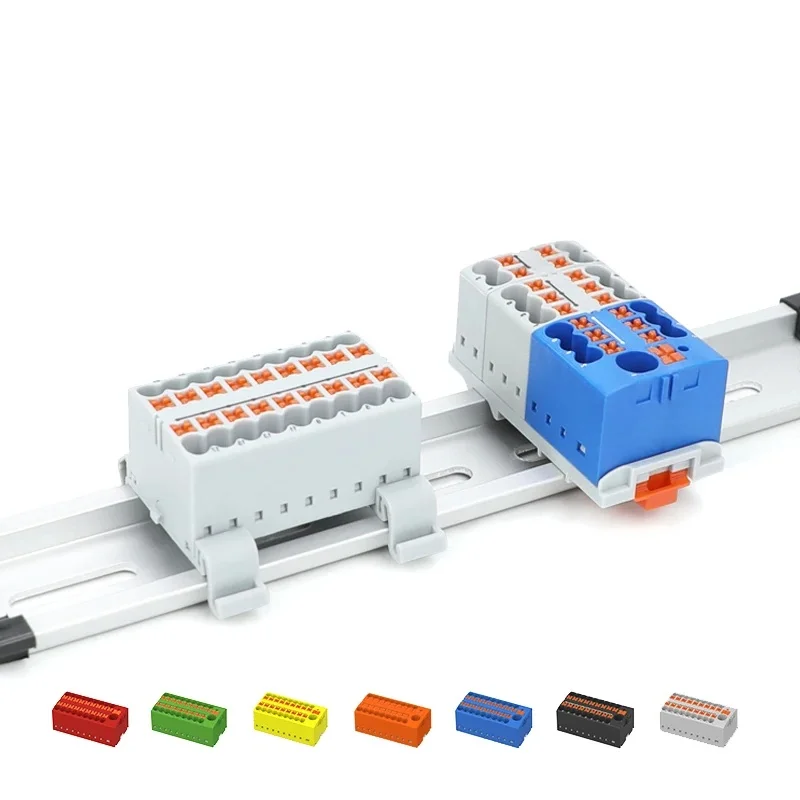 Distribution Block PTFIX 2.5mm&sup2; 2/4/6/7/12/13/18/19 Connection Push-in Electric Power Terminal Block Connector Mount on Din Rail