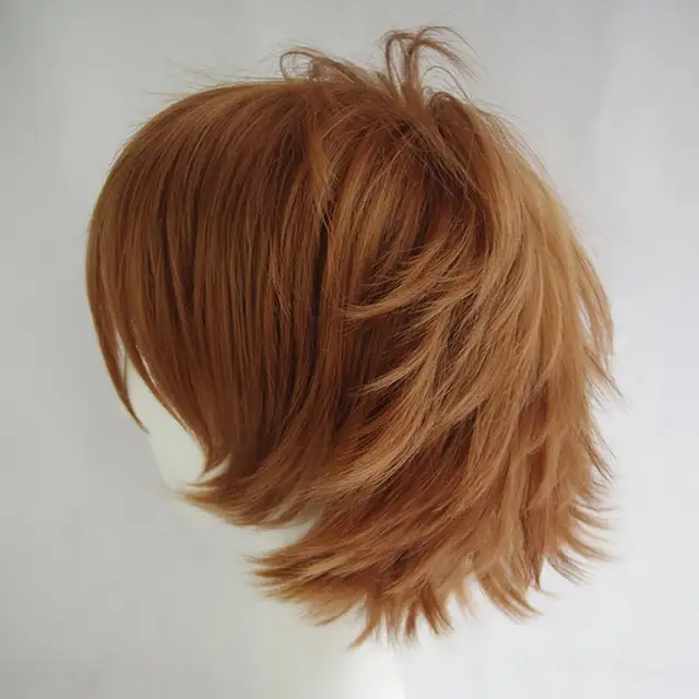 Synthetic Wig Cosplay Wig Men's Cosplay Wigs Anime Wig Set Cosplay Upturned Short Hair Women Party Hairpiece 5