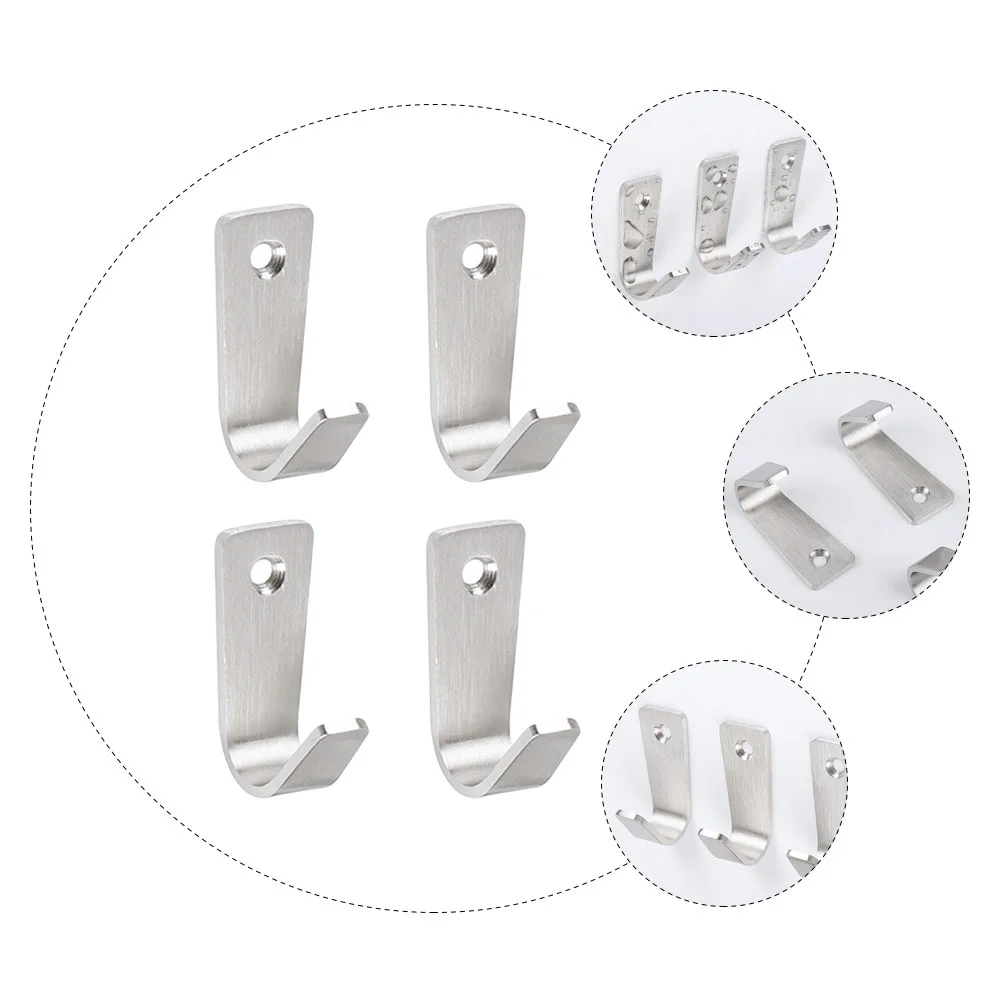 

4 Pcs Thickened Single Hole Coat Hook Bathroom up Wall Hooks Stainless Steel Home Supplies Rust-proof