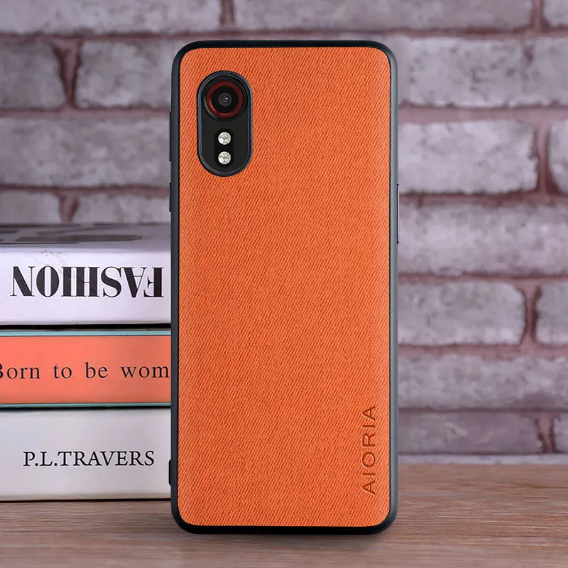 Luxurious Textile Leather Skin Phone Case - Soft & Hard Cover for Samsung Galaxy Xcover 5