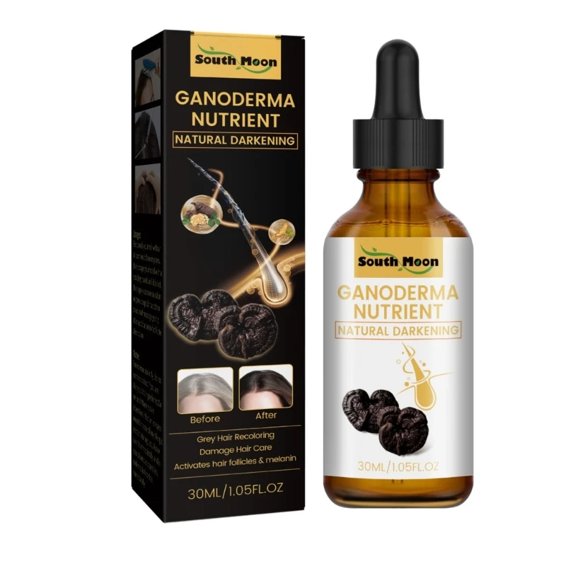 Anti-Greying Hair Serum Hair Darkening Serum Ganoderma Nutrient Natural Blackout Serum Hair Growth Serum Hair Growth Oil E0BD