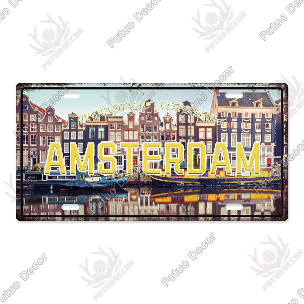 ديكور Putuo-لوحة تراخيص المدينة العاصمة ، لوحة لافتة معدنية ، علامة قصدير عتيقة للمطعم ، بار ، حانة ، مقهى ، ديكور كهف رجل