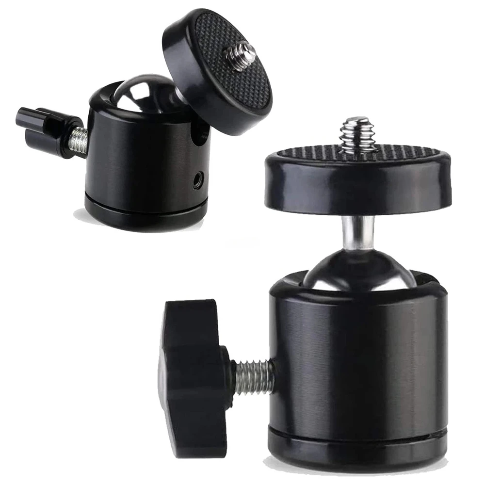 1/4" Metal Ball Head Screw Tripod Mount 360 Rotating Mount Base Adapter for DSLR Camera Tripod Monopod Camcorder Light Stand