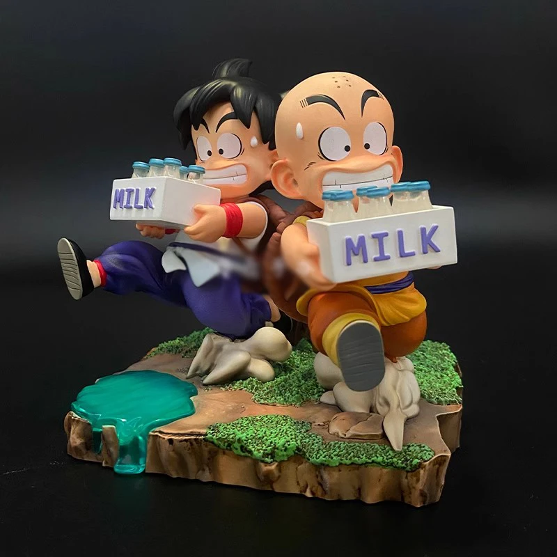 

15cm Anime Dragon Ball Figures GK Milk Delivery Combination Son Goku Krillin Action Figures PVC Collection Model Decoration Toys