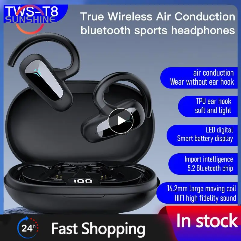 Nuovo Auricolare A Conduzione D'Aria Auricolare Wireless A Conduzione Ossea Con Gancio Per L'Orecchio Cuffie Sportive Antipolvere Impermeabili