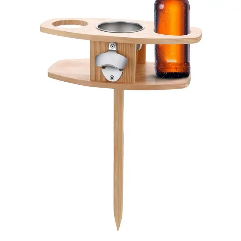 Mini porte-vin pliable en bois, table à vin rouge portable pour pique-nique, camping, fête, jardin, plage, verre stable, petit bureau T1