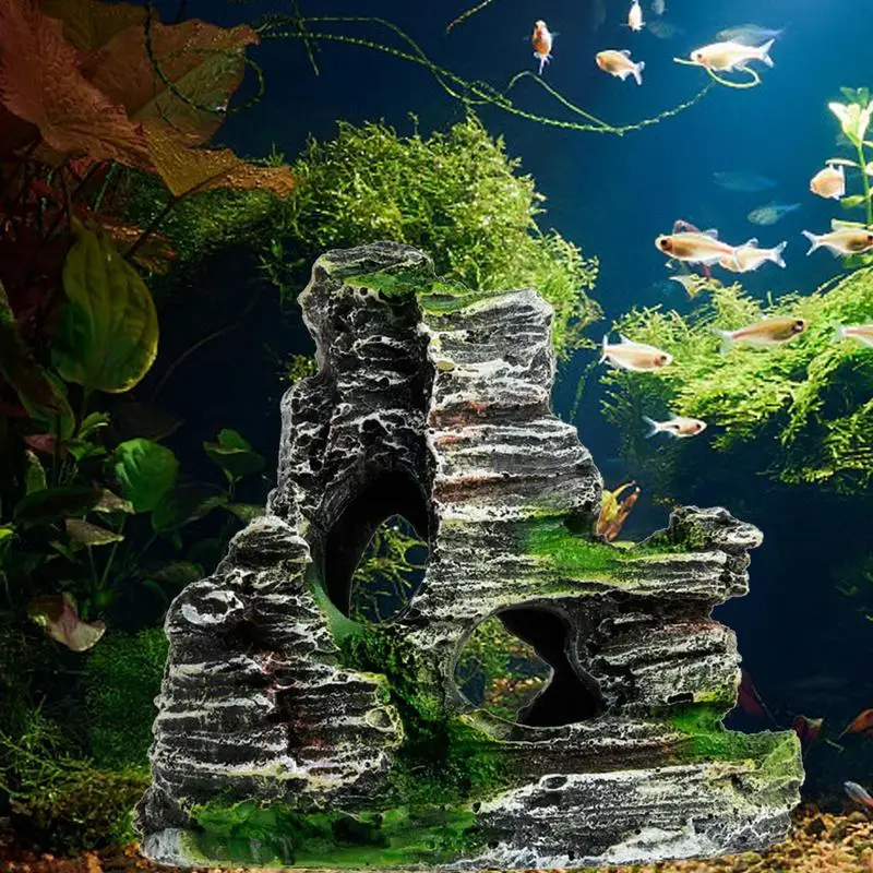 Décoration en grès pour aquarium, roches précieuses incitées, ornements — free download