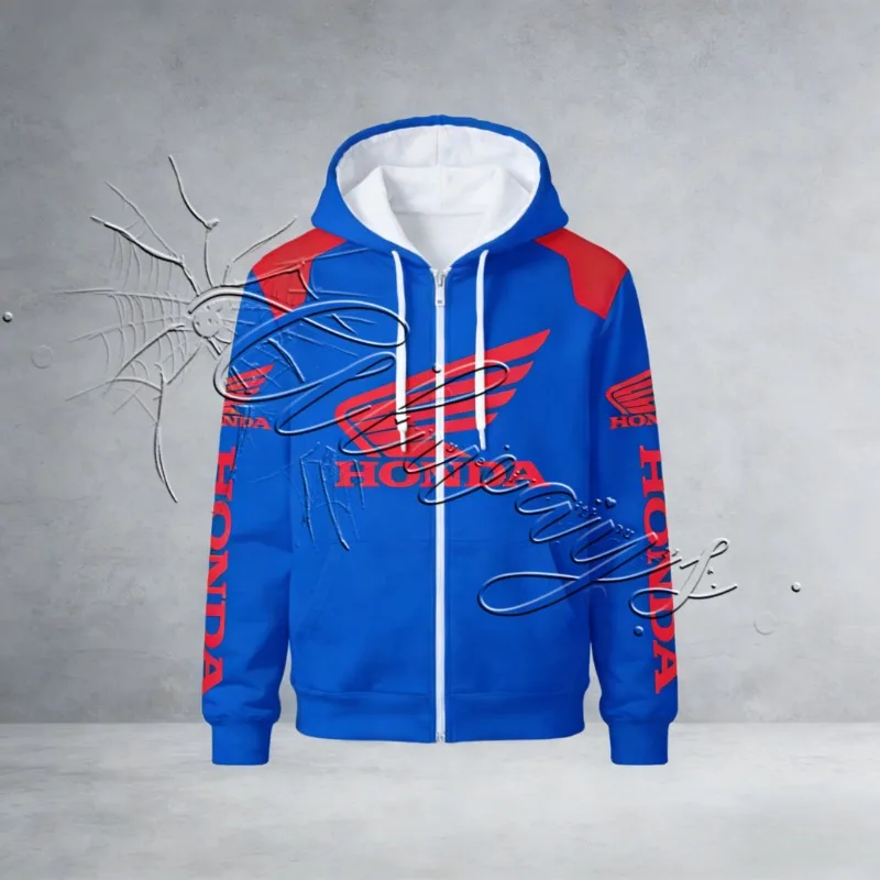 2026 Autumn/Winter New Honda Racing Outdoor Cycling Warm Hoodie Men's MOTO Off Road Enthusiast Motorcycle Coat Warm Coat