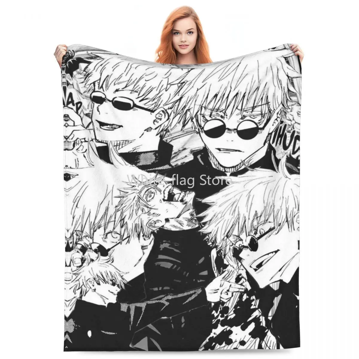 

Manga Flannel Blanket Quality Super Soft Anime Mystery Bedding Throws Winter Camping Chair Sofa Bed Pattern Bedspread