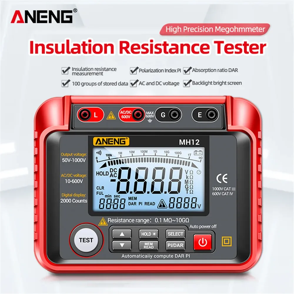 aneng-mh12-insulation-earth-resistance-tester-digital-meter-ohm-ac-dc-voltage-tester-lcd-megohmmeter-voltmeter-tool