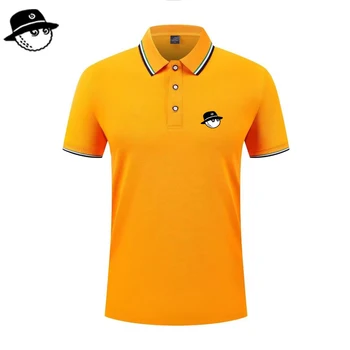 2026 new men's golf short sleeves polo shirt lapel printing ventilate t-shirt business leisure comfortable exercise men's wear