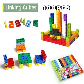 100Pcs/Set 2x2x2CM Square Cube Shape Building Blocks Educational Toys For Children Kids DIY Assembling Blocks Bricks Model Toys 1