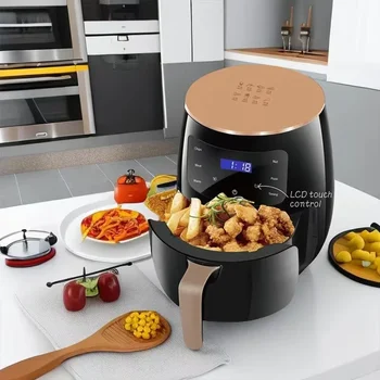 1.19-Gallon Air Fryer: Features a smart touch screen with color icons, multiple preset recipes, and manual adjustment functions for quick and effortless cooking. Dishwasher-safe; ideal for home use, gatherings, and as a versatile kitchen appliance—serving 1