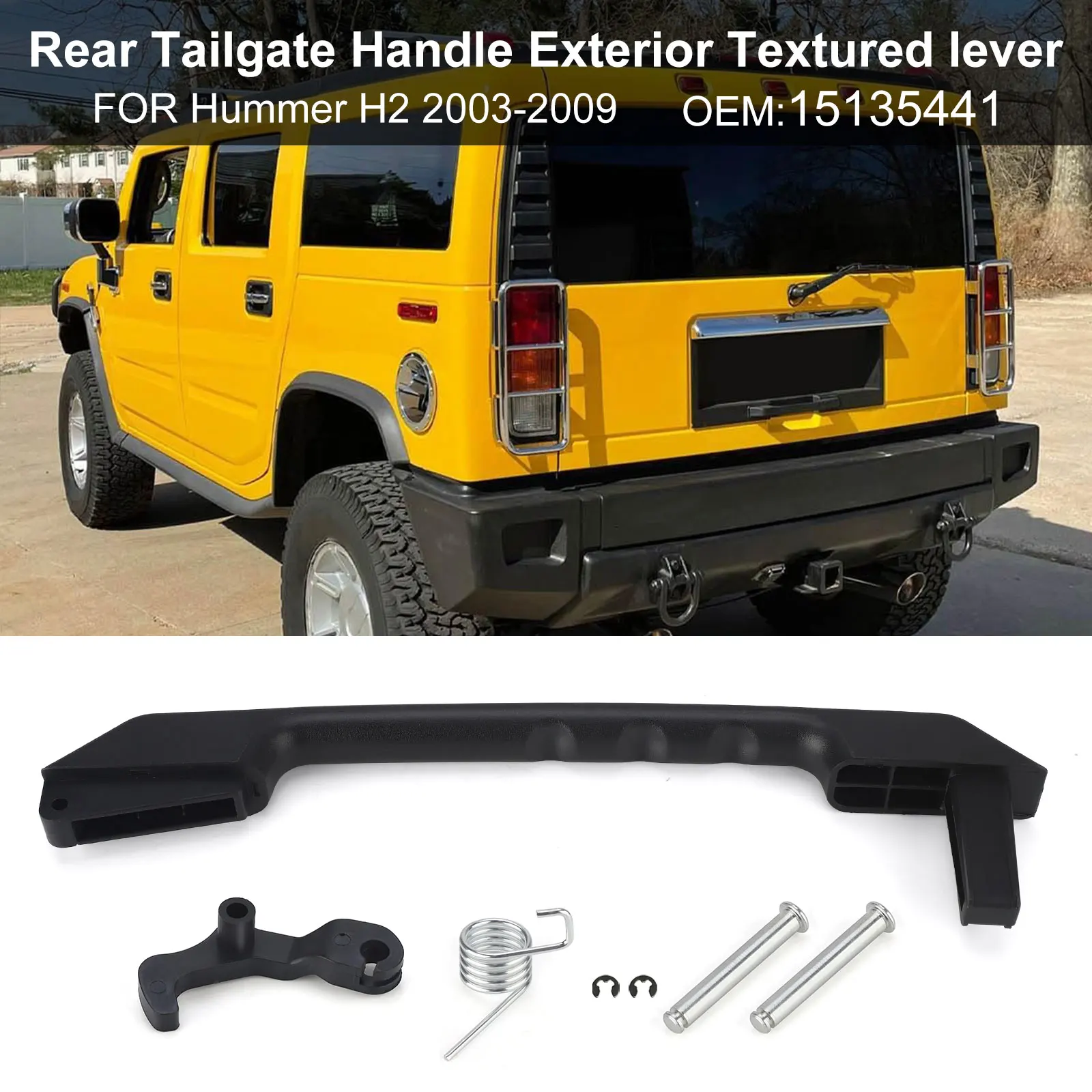 مقبض الباب الخلفي الأسود رافعة خارجية مزخرفة لهامر...