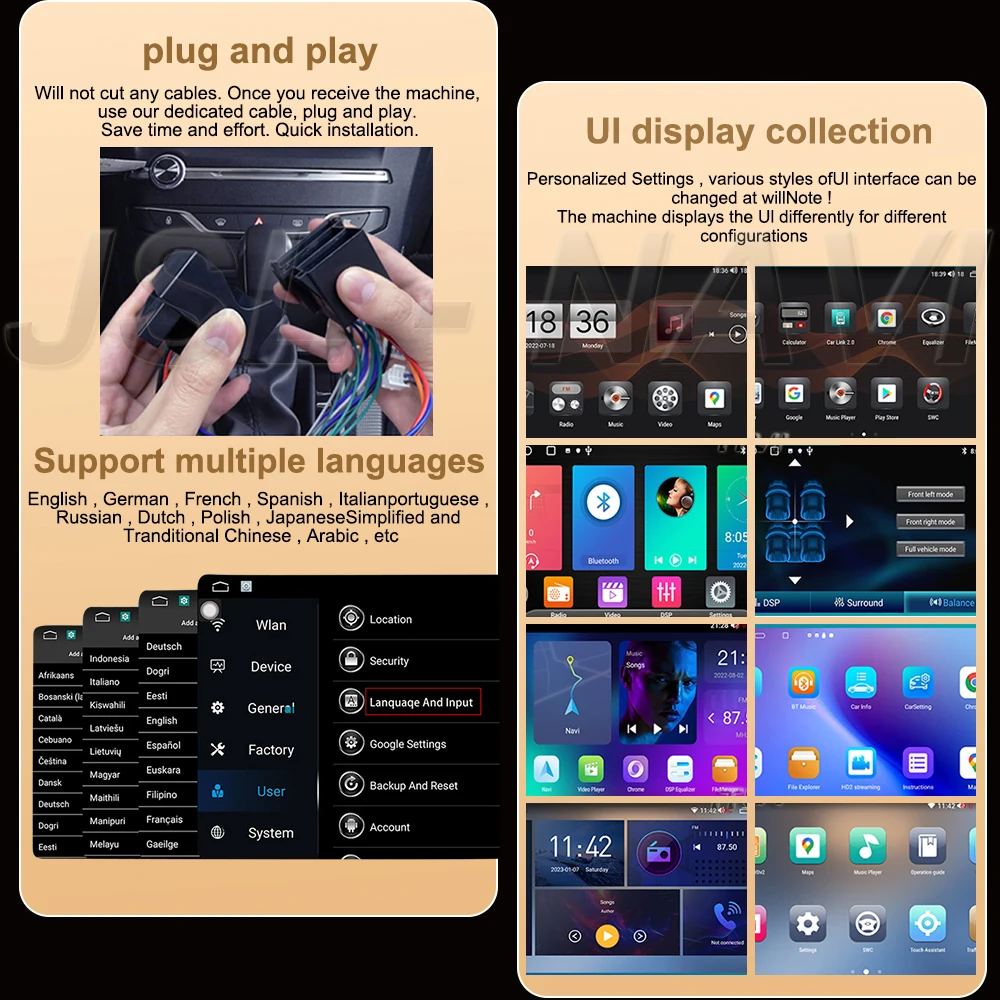JAC Refine S3 2019 Ƽ̵  ÷̾, ȵ̵ 13 ī÷, ׷  DVD, 2din  