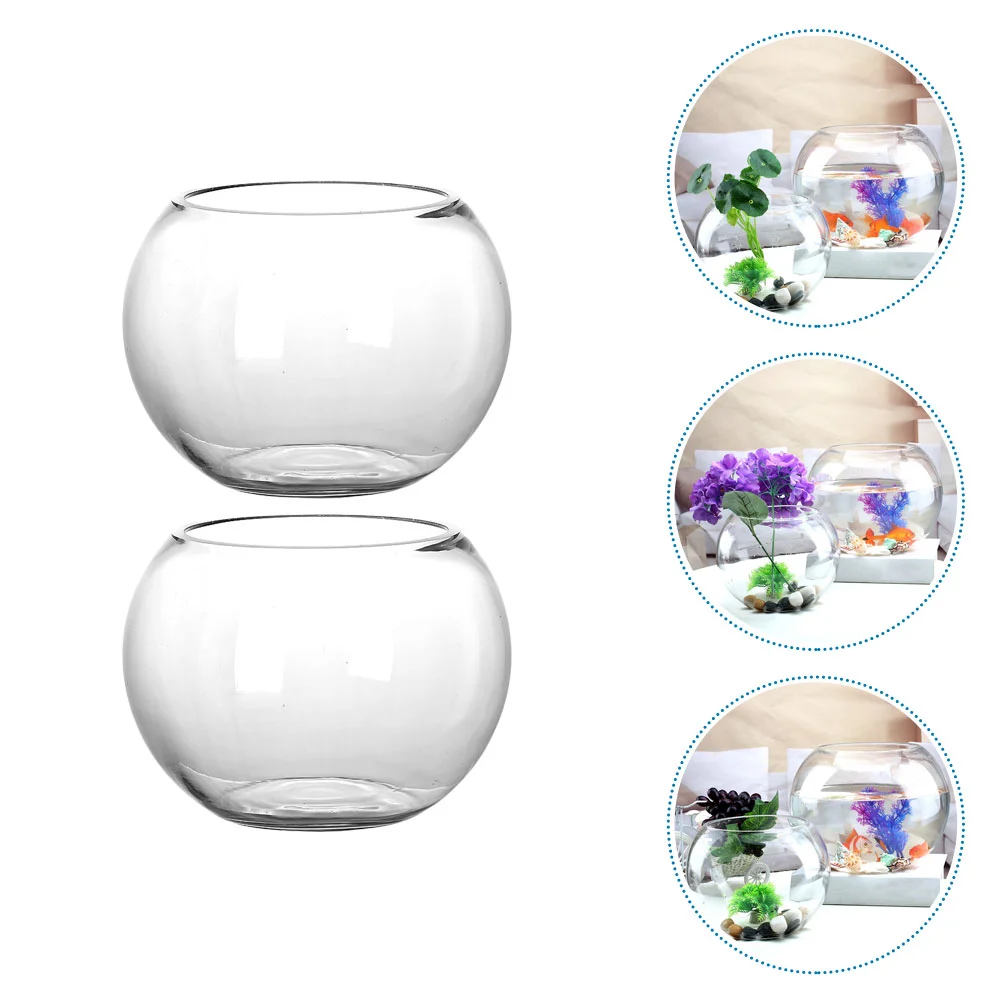 

2 Pcs Micro Landscape Glass Bottle Terrarium Decor Hydroponic Moss Container Vase Ecological Small Plants