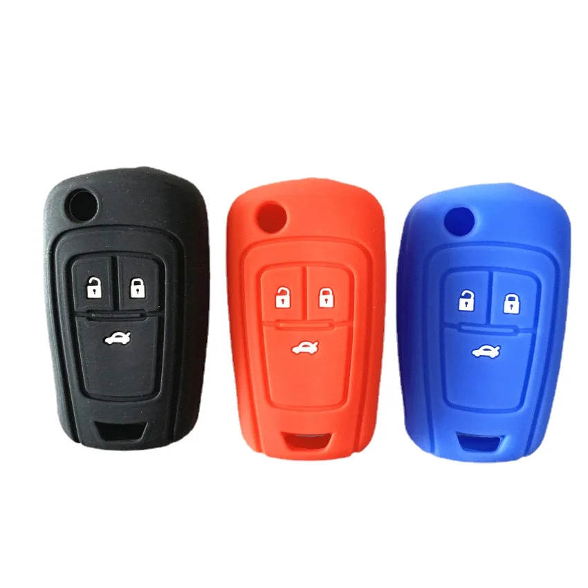 

Silicone car key cover case set For Chevrolet Cruze Spark Onix Silverado Volt Camaro Aveo Sonic remote keychain accessories