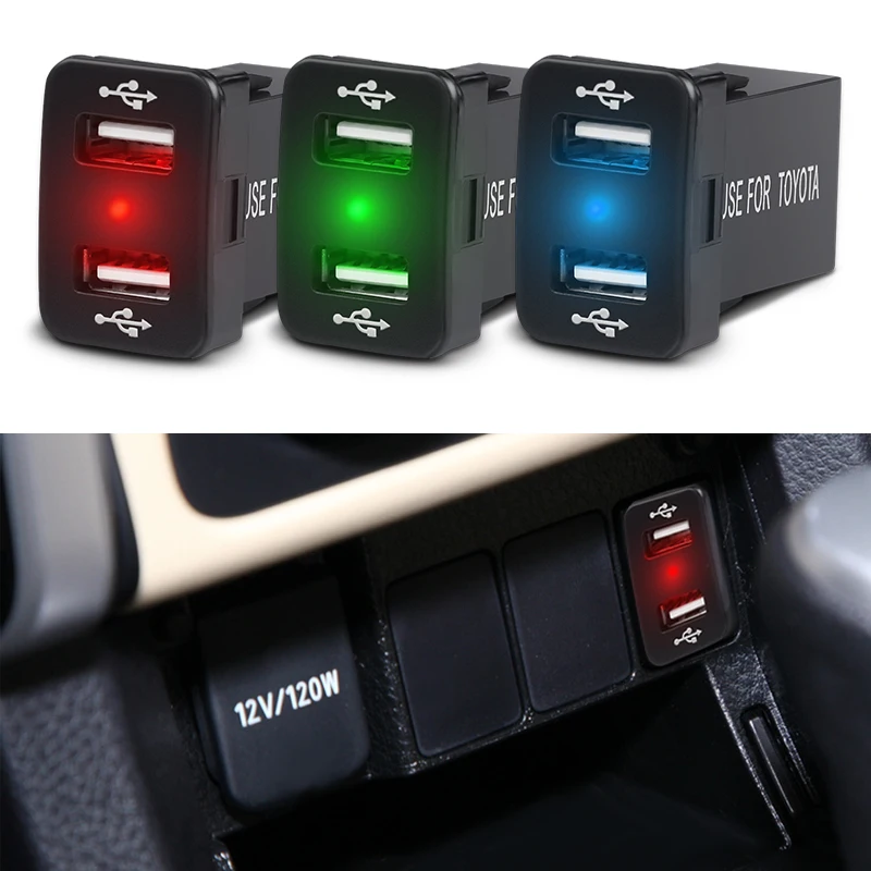 

Автомобильное зарядное устройство с двумя USB-портами, 5 В, а + А