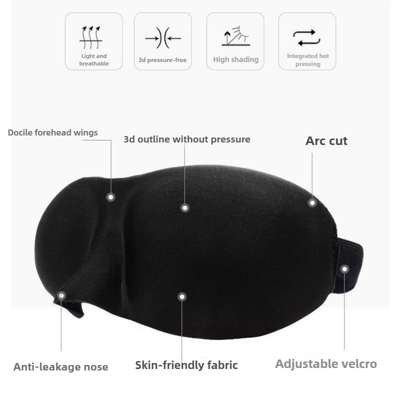 Sleep Mask 3D Blindfold Concave Molded Night Face Mask Block Out Light Women Men Eyepatch