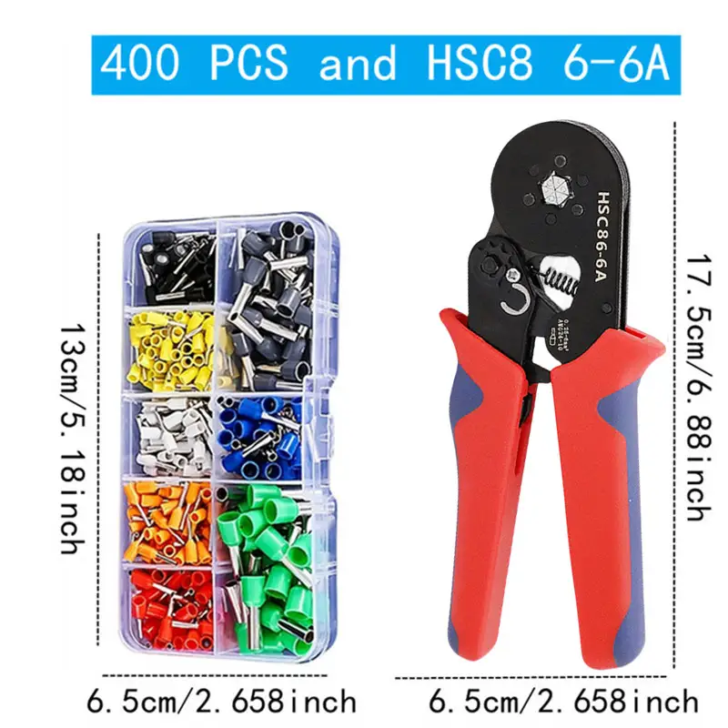 Boxed VE Tubular Crimp Terminals,Cable Electrical Connector,Insulated Wire Connectors,Tube Type Terminal Crimping Pliers HSC86-4 - Image 19