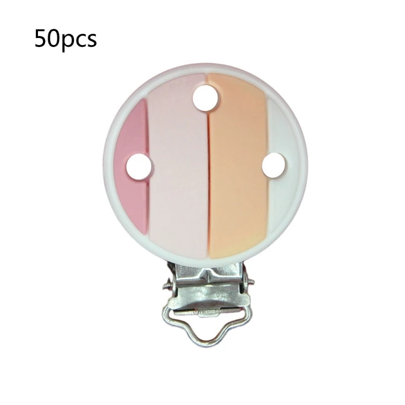 

50pcs Rainbow Pacifier Clip Baby Nursing Necklace Safe Toys Accessories DIY Nipple Clasps For Pacifier Chains