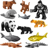 Animal Building Blocks Whale SHark DIY Panda Action Figure Leopard Crocodile Models Children Dog Cow Gorilla Toys Animals Gifts 1