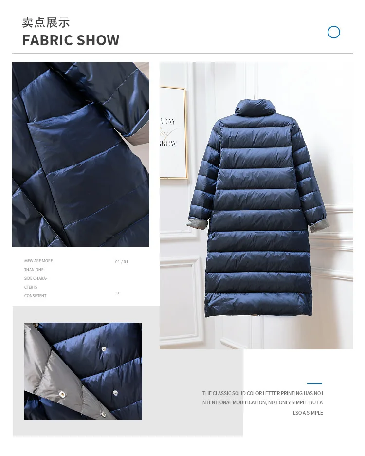 Two-Sided 2025 Autumn Winter Women Warm Down Coat Light Thin White Duck Down Jacket Ladies Long Oversize Puffer Parkas Outwears