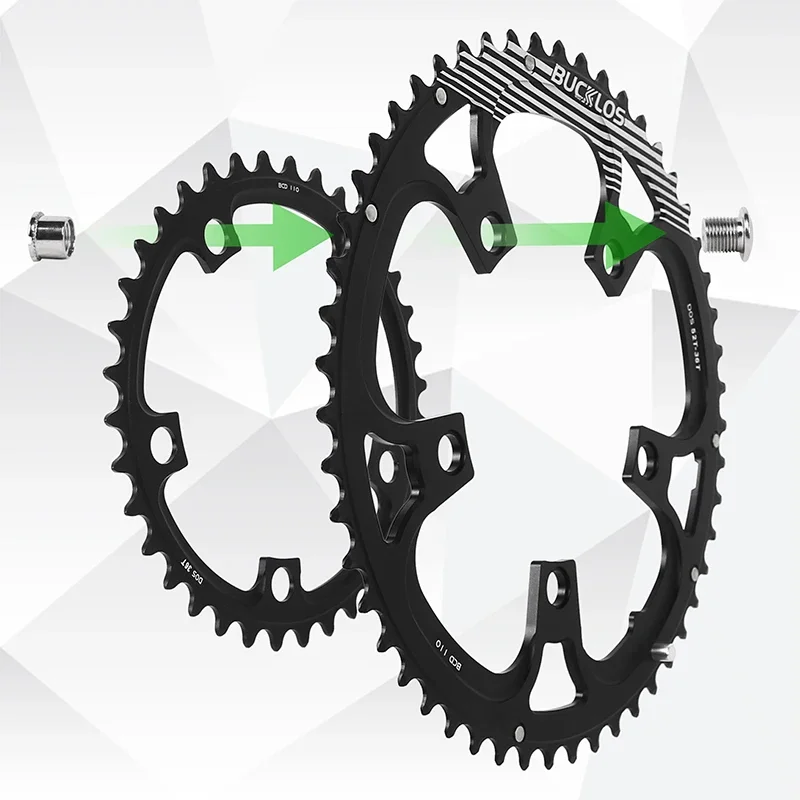 Ultralight Double Chainring for Road Bike 110BCD 50-34T 52-36T 53-39T Bicycle Cr