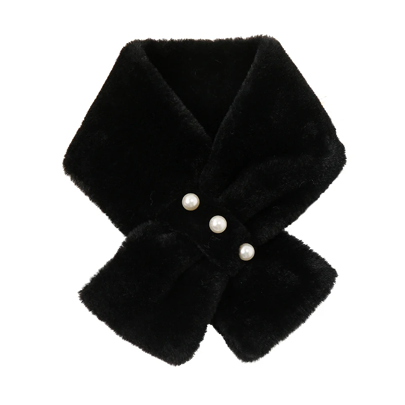 

Women Faux Fur Scarf Winter Warm Rabbit Fur Collar Muffler Ladies Girls Student Cute Neck Warmer Plush Scarf