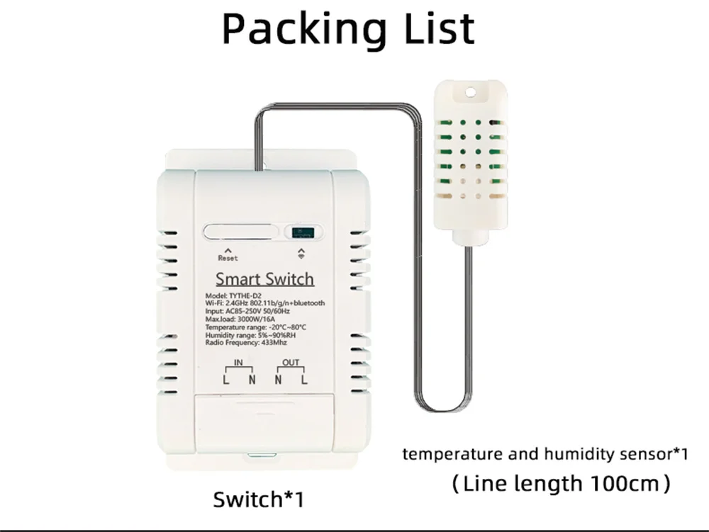 WiFi TH-16 Switch Tuya Wireless Control with Power Consumption Monitoring Temper