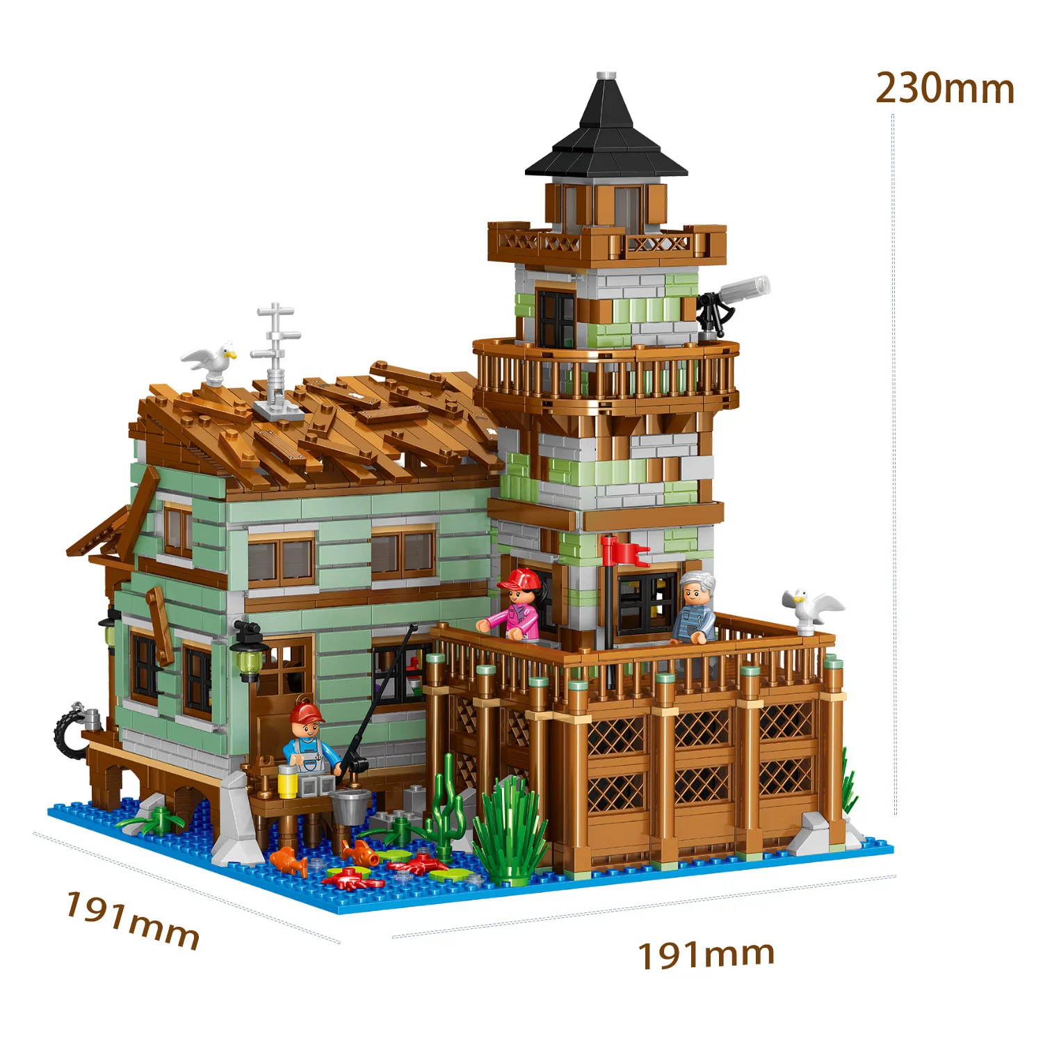 Creative Micro Fisherman Cabin Wharf Wooden House Model Building Blocks  Street View Fishing Village Bricks Assemble Toy Kid Gift - AliExpress