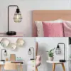 Edison 2-piece bedside table reading desk lamp with dual USB charging ports and sockets 5