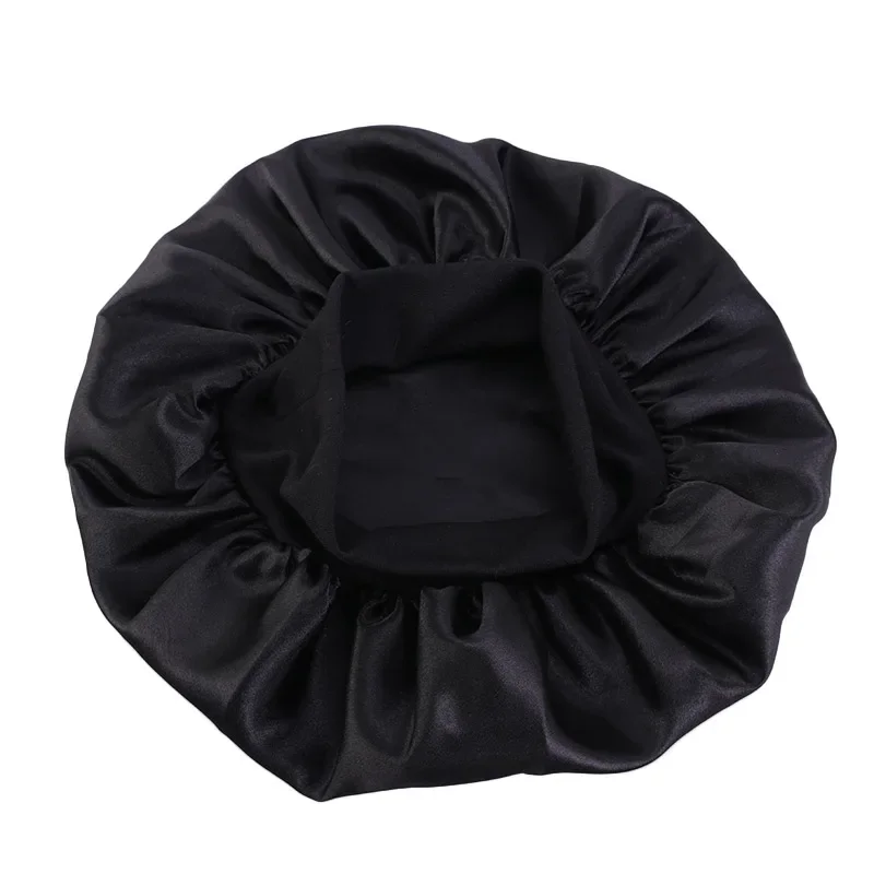 Satin Night Sleep Cap for Kids Girls Boys Wide Band Elastic Turban Head wear Bonnet Hair Care Beanie Nightcap Scarf Shower Caps 4