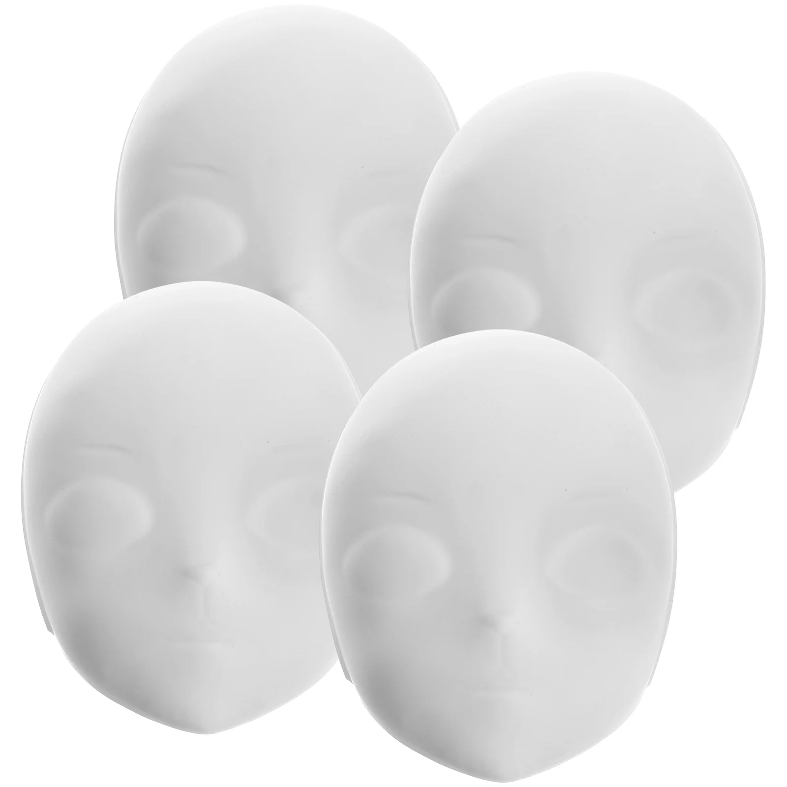 

4Pcs Unfinished Blank Mask Cosplay Halloween Festival White Mask Full Face Dance Costume Mask