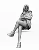 1/35 Die cast Resin Diagram Model Assembly Kit Unassembled Girl in Action Series Resin Model White Model free shipping 1