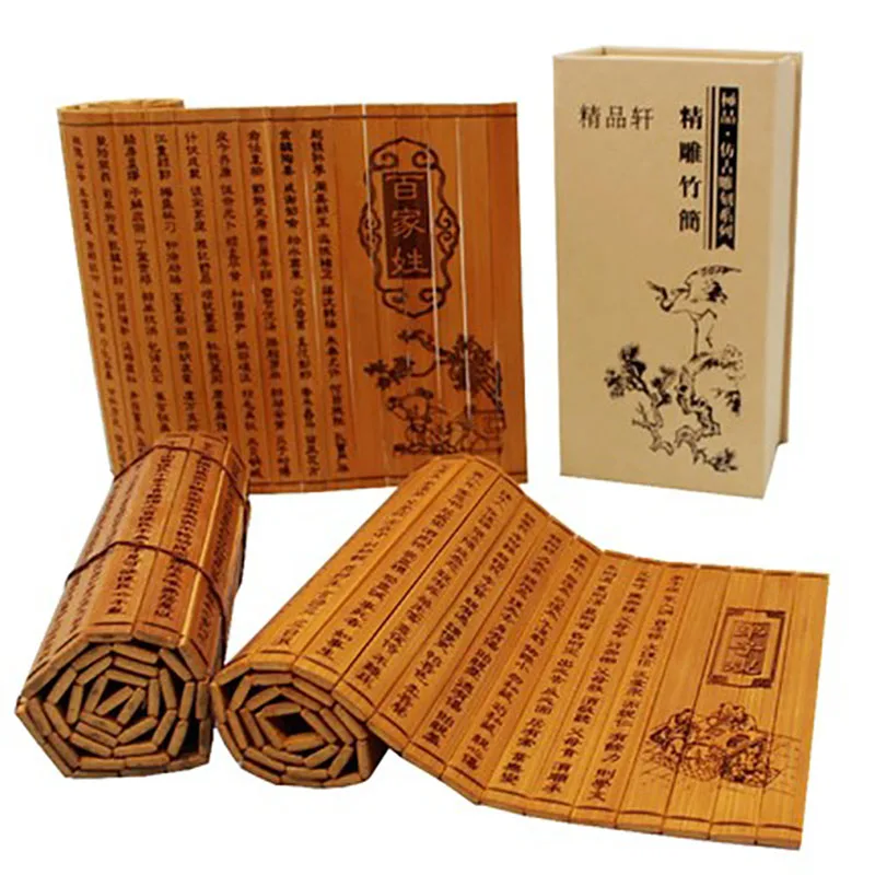 

Ancient Chinese Cultural Classical Scroll Slip Bamboo Wooden Slips Home Decor Bilingual Dao De Jing Tao Te Ching Sun Zi Bing Fa