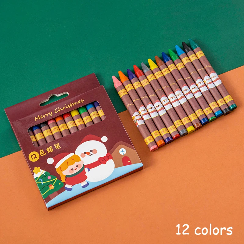 Multicolor Christmas Crayon Set Children Professional Heavy Color Oil Pastel Drawing Painting Super Soft Oil Pastel Art Supplies